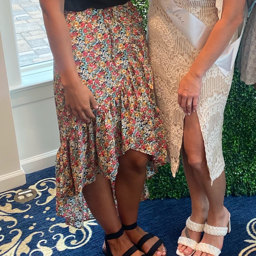 Floral high low skirt